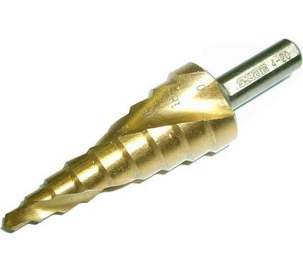 Сверло ступенчатое спиральное по металлу (4-20 мм; 9 ступеней; TiN) Skrab 30185