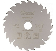 Диск пильный с тефлоновым покрытием по дереву Profi plus 210x1.5/2.2x32/30/25.4/20 мм, 24Т CUTOP 75-21024Т