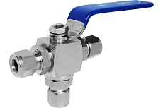 Шаровой кран Hy-Lok 105 серии из нержавеющей стали SS 316, трехходовой, 12мм - 12мм H1B-3B-H-12M