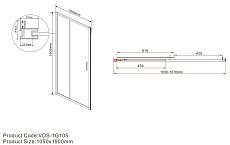 Душевая дверь Vincea Garda VDS-1G105CH 105x190 хром, шиншилла