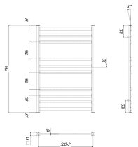 Полотенцесушитель водяной Ravak Degree 50x80