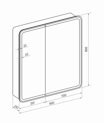 Зеркальный шкаф Континент Elliot LED 80x80 с подсветкой, МВК014