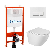 Подвесной унитаз BelBagno Sfera-R BB046CHR/SC/BB026/BB042BL комплект 3 в 1