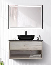 Мебель для ванной BelBagno Kraft 80 см со столешницей, 1 ящик, полка Rovere Galifax Bianco