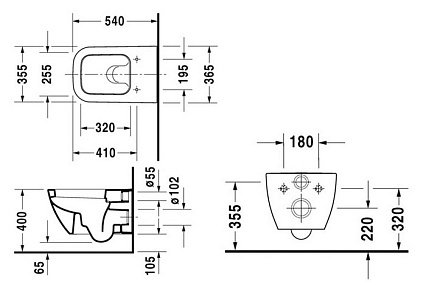 Подвесной унитаз Duravit Happy D.2 2221090000