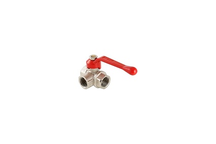 Шаровой кран Valtec трехходовой, тип L 3/4 вн.-вн.-вн. VT.360.N.05