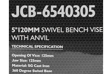Тиски стальные поворотные с наковальней JCB 5"-125мм JCB-6540305(58990)