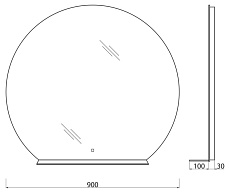 Зеркало BelBagno SPC-RNG-900-LED-TCH-MENS 90 см с полкой