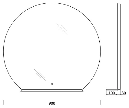 Зеркало BelBagno SPC-RNG-900-LED-TCH-MENS 90 см с полкой