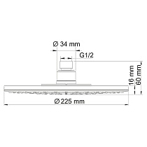 Верхний душ WasserKRAFT A067 22.5 см, хром