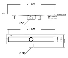 Душевой лоток Vincea Say Optima Nisangah SAY.601.70.P.NSNGH 70 см, хром