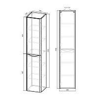 Шкаф пенал Vincea Paola 35 см V.Oak, правый