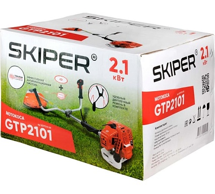 Мотокоса SKIPER GTP2101 (2.1 кВт, autocut25, диск 40Т, двуплечный ремень, лёгк. старт) 00-00023833