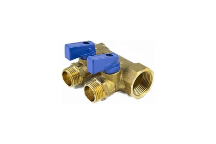 Коллектор Aquasfera латунь, шаровой кран, синий, 3/4", 3 выхода, 1/2", 35 мм 9025-02 027-8991