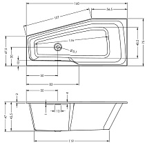 Акриловая ванна Riho Rethink Space B111006005 160x75 с функцией Riho Fall, R B111006005