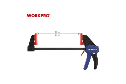 Быстросъемный мини зажим для штанги WORKPRO 100 мм, 2 шт. WP201016
