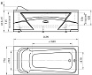 Акриловая ванна Ваннеса Роза 169х77 с г/м Классик хром