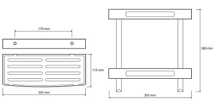 Полка Bemeta Cytro 102308241 двойная