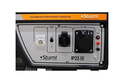 Бензогенератор Sturm 6500 ВА, AVR (Авто. Рег.Напр.), ручной старт, 73 кг, бак 25 л PG8765N