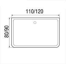 Поддон для душа Wemor 110/80/24 S 110x80 10000006061