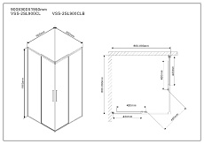Душевой уголок Vincea Slim VSS-2SL 90x90 хром, прозрачный