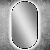 Зеркало Art&Max Torino AM-Tor-500-900-DS-F-Nero 50x90 с подсветкой, черный