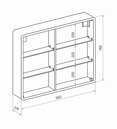 Зеркальный шкаф Континент Elliot LED 100x80 с подсветкой, МВК031