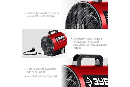Электрическая тепловая пушка Зубр 2.2 кВт ТП-2