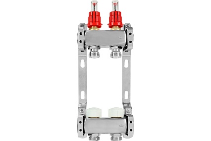 Коллекторная группа из нержавеющей стали ColSys 804 2 выхода, с расходомерами и термостатическими клапанами 180422502