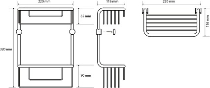 Полка Bemeta Cytro 146208182 22 см двойная