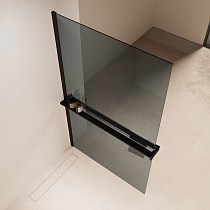 Душевая перегородка Vincea Walk-In VSW-1HR900MRB 90x200 черный матовый, зеркальное