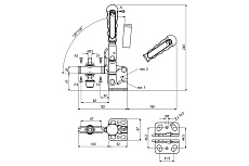 Прижим KUKAMET вертикальный со стопорной рукояткой B211-4-L