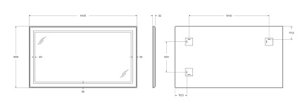 Зеркало BelBagno SPC-KRAFT-1400-800-SENS-AL 140x80 см сенсорный выключатель, сатин