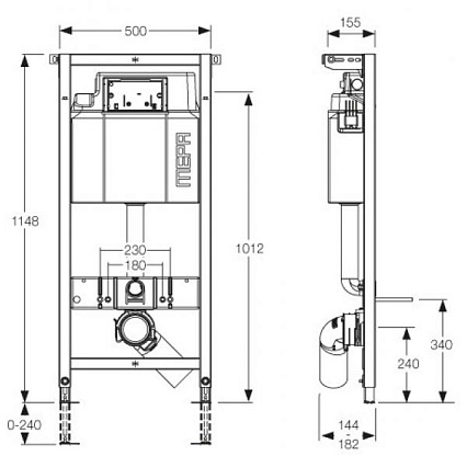 Инсталляция для унитаза MEPA VariVIT A31 512324, с кнопкой