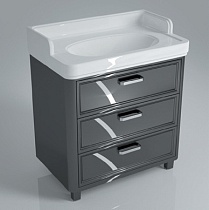 Мебель для ванной Kerama Marazzi Pompei 80 см, 3 ящика черный