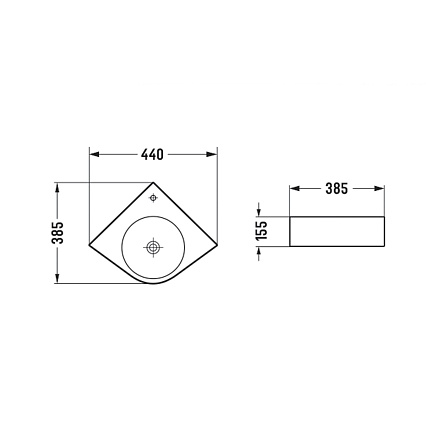 Раковина Vincea VBS-502 44 см белый