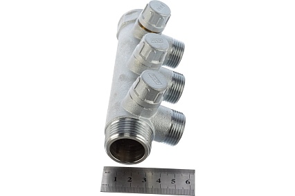 Запорный коллектор с 3 отводами FAR 1" 3/4" НР FK 3870 134
