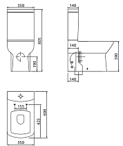 Бачок для унитаза Creavit Lara LR410-00CB00E-0000