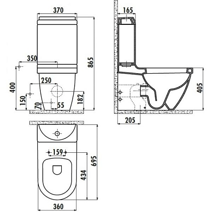 Чаша для унитаза Creavit Dream DR310.00100