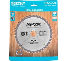 Диск пильный по дереву Orientcraft 190х30/20 мм, 36Z 1009119036