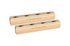 Коллектор PROFACTOR латунный, двусторонний в/в 1&quot; х 4 вых 1/2&quot;вн PF MF 260.4