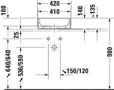 Раковина Duravit Zencha 2373421379 42 см матовый черный