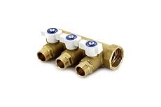 Коллектор НВ 1 3х1/2 Н 40мм с кранами Uni-Fitt 424G4230