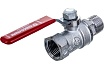 Шаровой кран Giacomini R254DL 1/2", внутренняя/наружная, ручка-рычаг красный, хромированный R254LX003