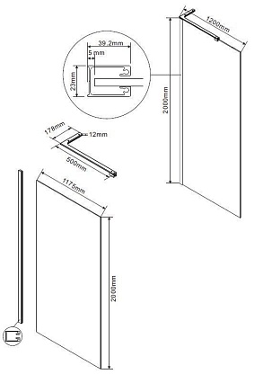 Душевая перегородка Vincea Волк-Ин (Walk-In) VLSW-1H120CLBN 120x200 брашированный никель, прозрачное