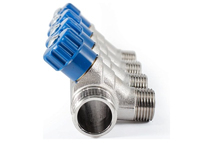 Коллектор с регулировочными вентилями PROFACTOR в/н 3/4" х 4 вых 1/2"нар PF MV 268.4