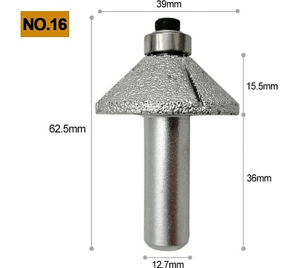 Фреза кромочная E-15 мм, хв-к 12.7 мм, (№16) LEO TECH-NICK 131.000.691