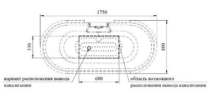 Акриловая ванна Радомир Леонесса 175x80 на ножках "лилия" бронза