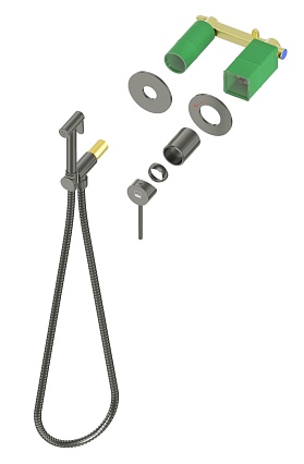 Смеситель Timo Saona 2339/18SM с гигиеническим душем, черное золото