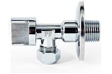 Угловой шаровой кран для бытовой техники PROFACTOR PF CHROME н/цанга 1/2 дюйма х 10 мм PF BAV 357C